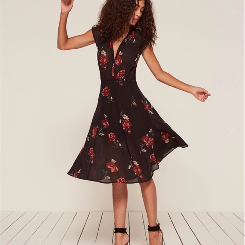Reformation Flower Print Midi Dress